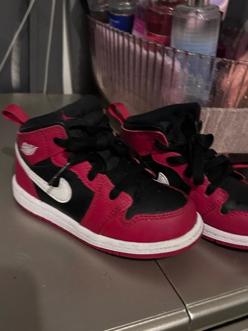 Nike Kids' Black, Red & White High-Top Sneakers
